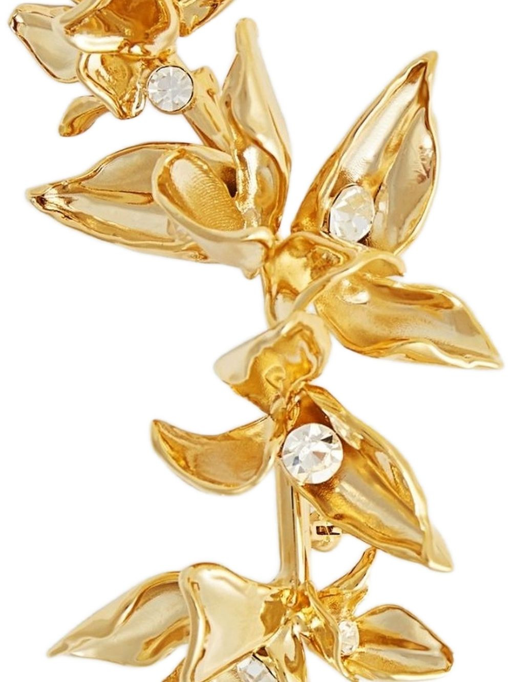 crystal-embellished flower brooch - 2