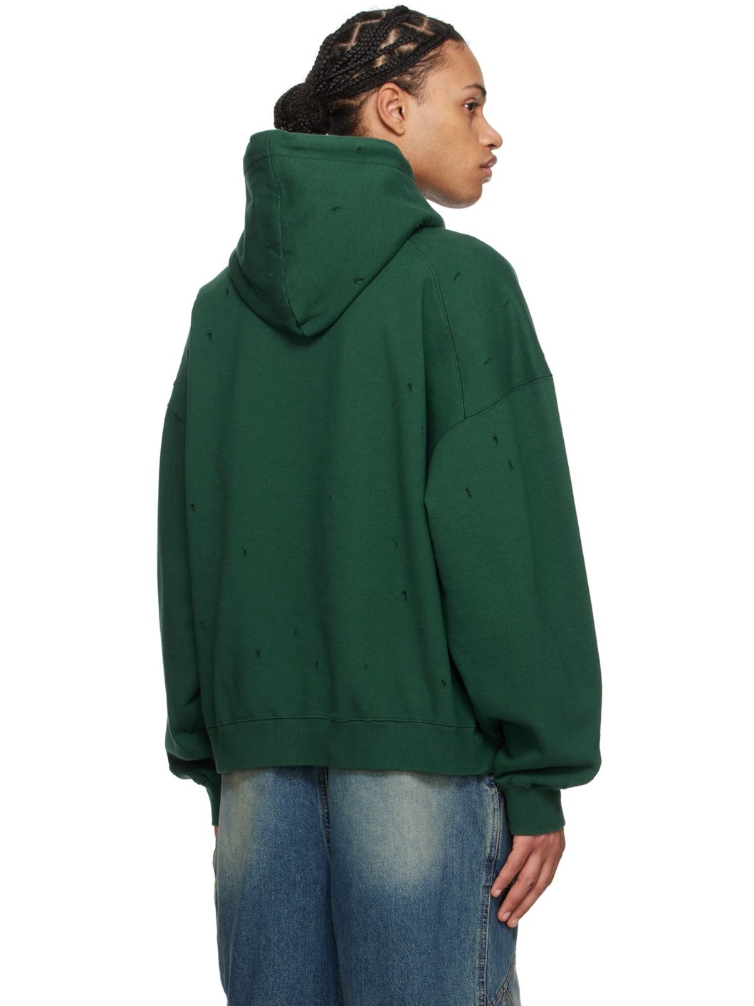 Green Distressed Hoodie - 3