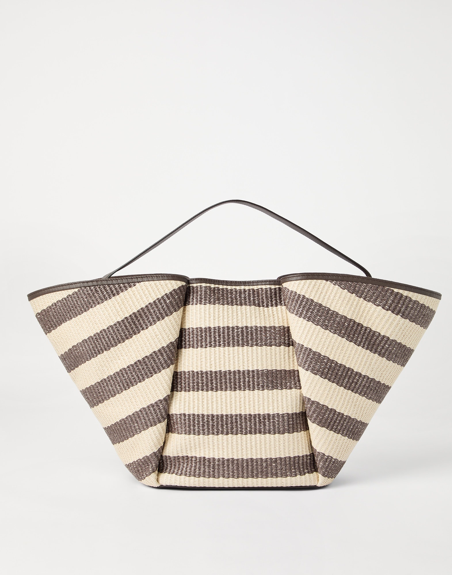 Marina large shopper bag in striped techno cotton raffia - 2