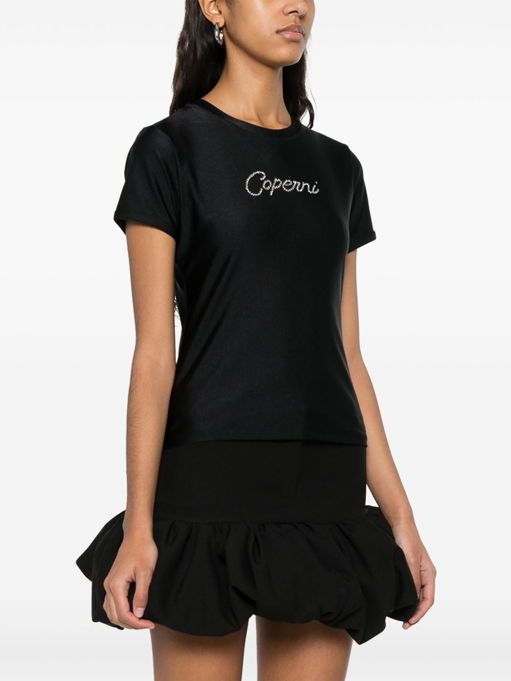crystal embellished-logo T-shirt - 3