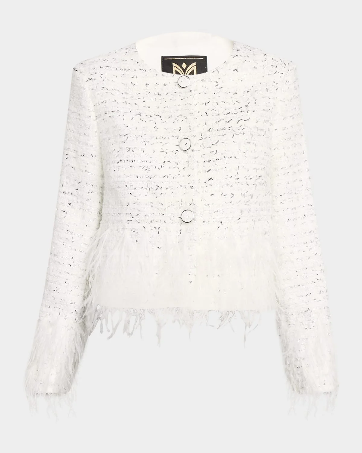 Richele Metallic Tweed Button-Front Jacket - 1