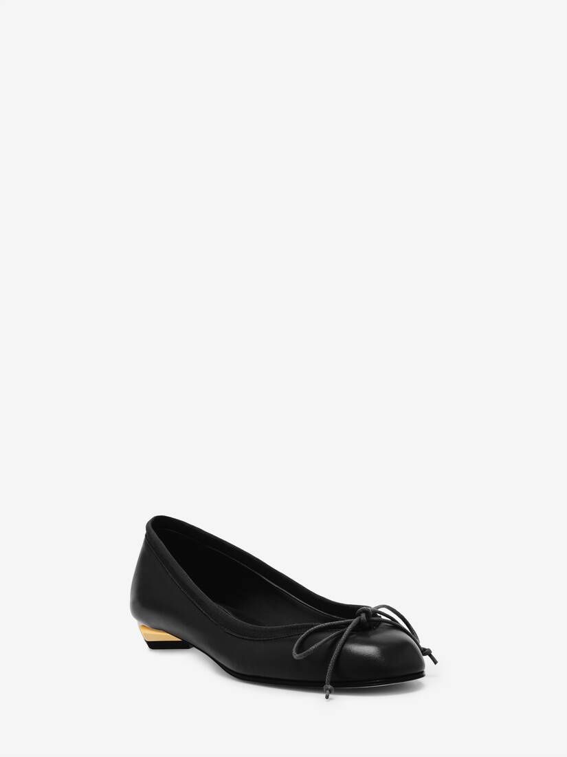 Women's Armadillo Ballet Flat in Black/silver/gold - 4