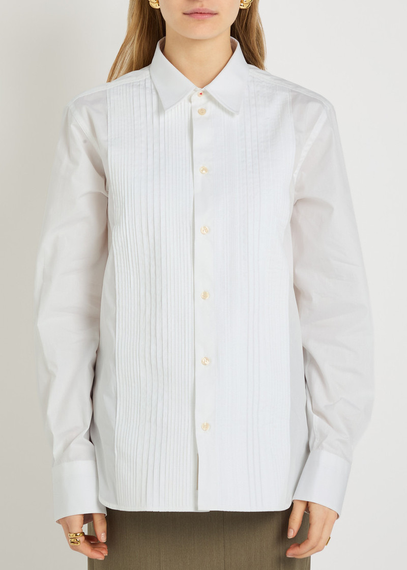 Victoria Beckham Victoria Beckham Pintuck Cotton-poplin Shirt outlook