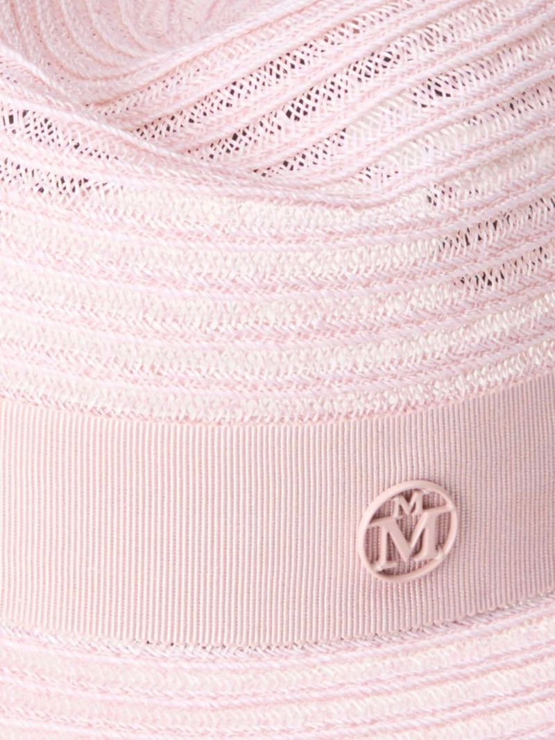 MAISON MICHEL logo-plaque straw hat outlook
