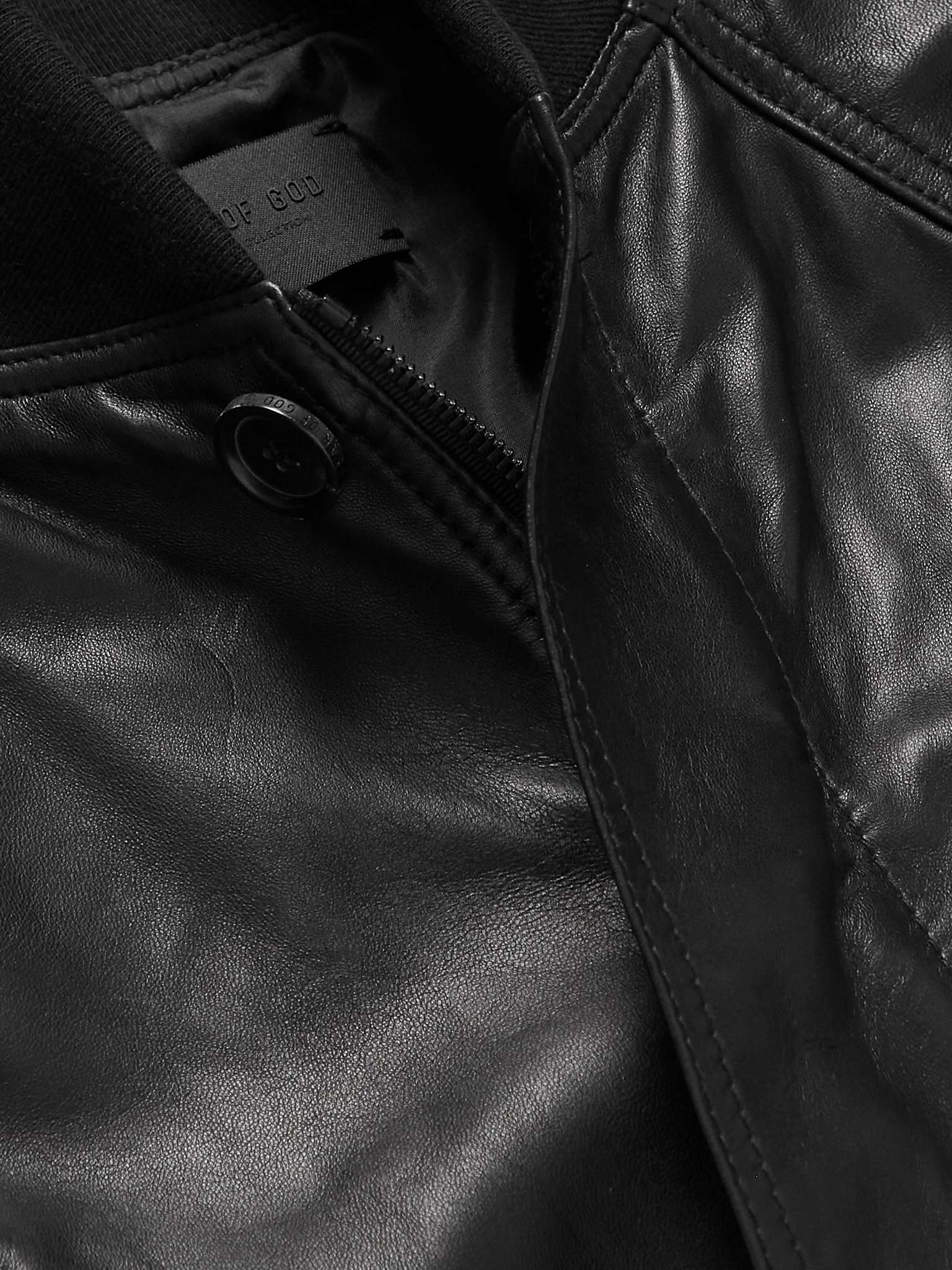 Leather Bomber Jacket - 5