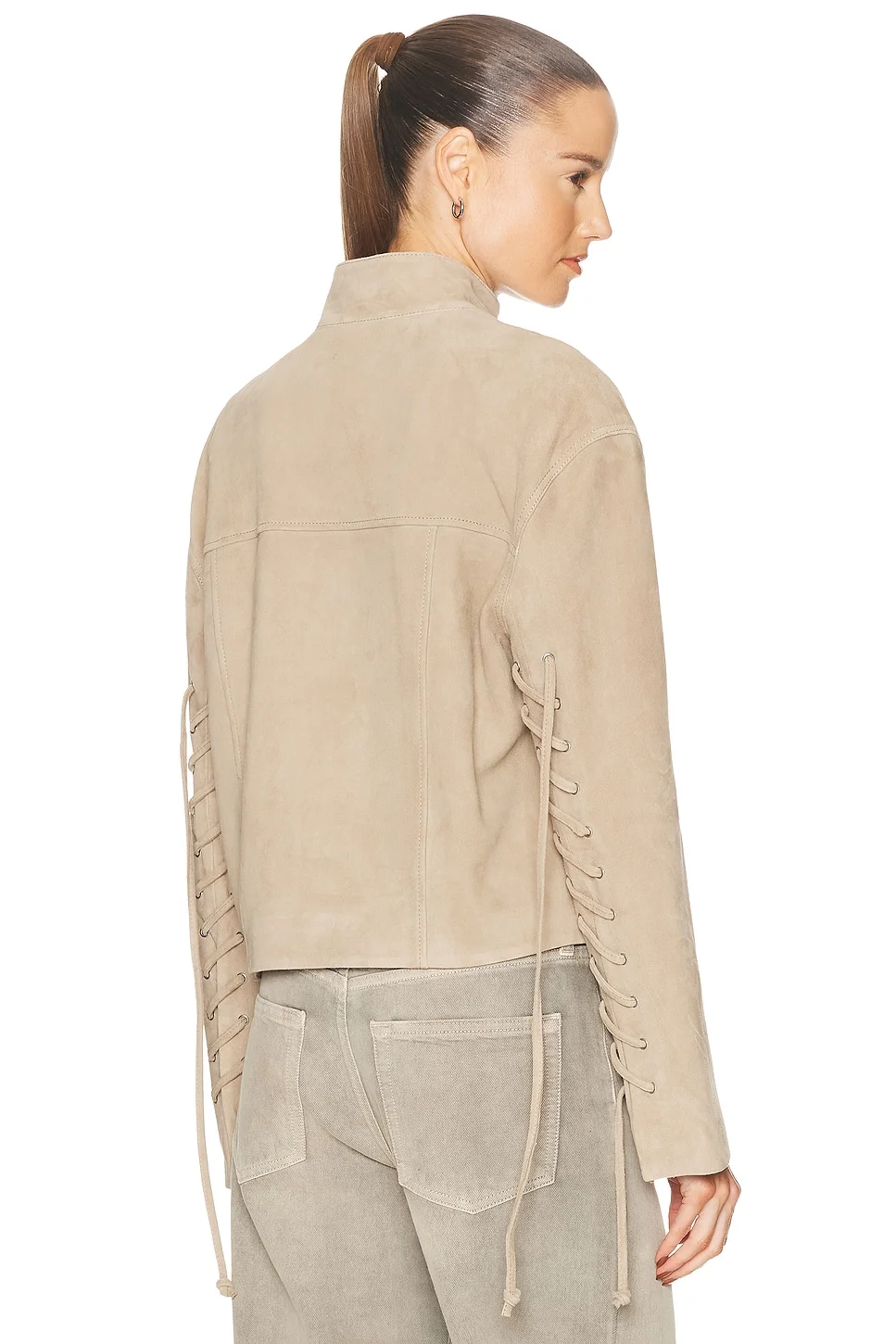Annika Suede Lace Up Jacket - 1