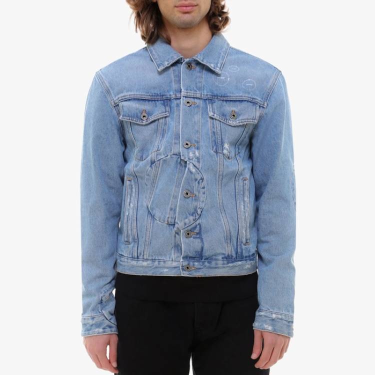 Off-White Arrow Twist Denim Jacket 'Cobalt Blue/White' OMYE067R21DEN0024701 - 3