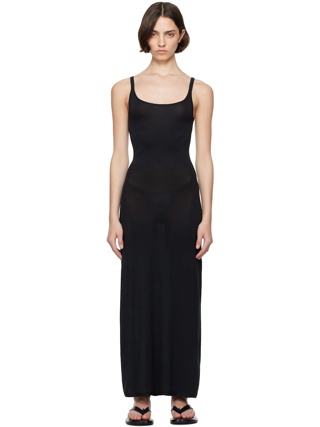 Black Lightweight Tank Maxi Dress - 1