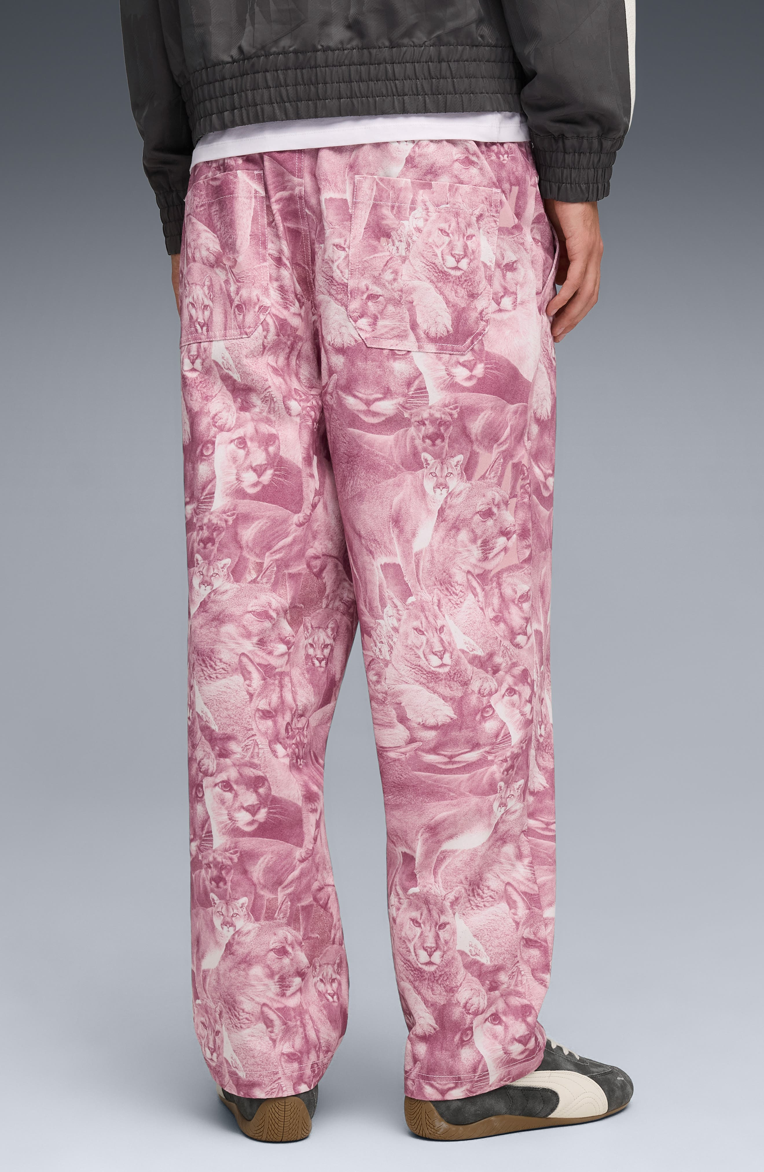 PUMA Special Items Allover Cat Print Drawstring Pants in Poised Pink at Nordstrom - 2