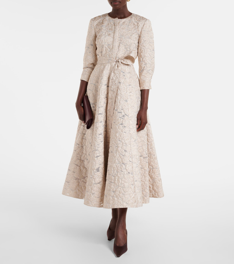 CAROLINA HERRERA Lamé jacquard midi dress outlook
