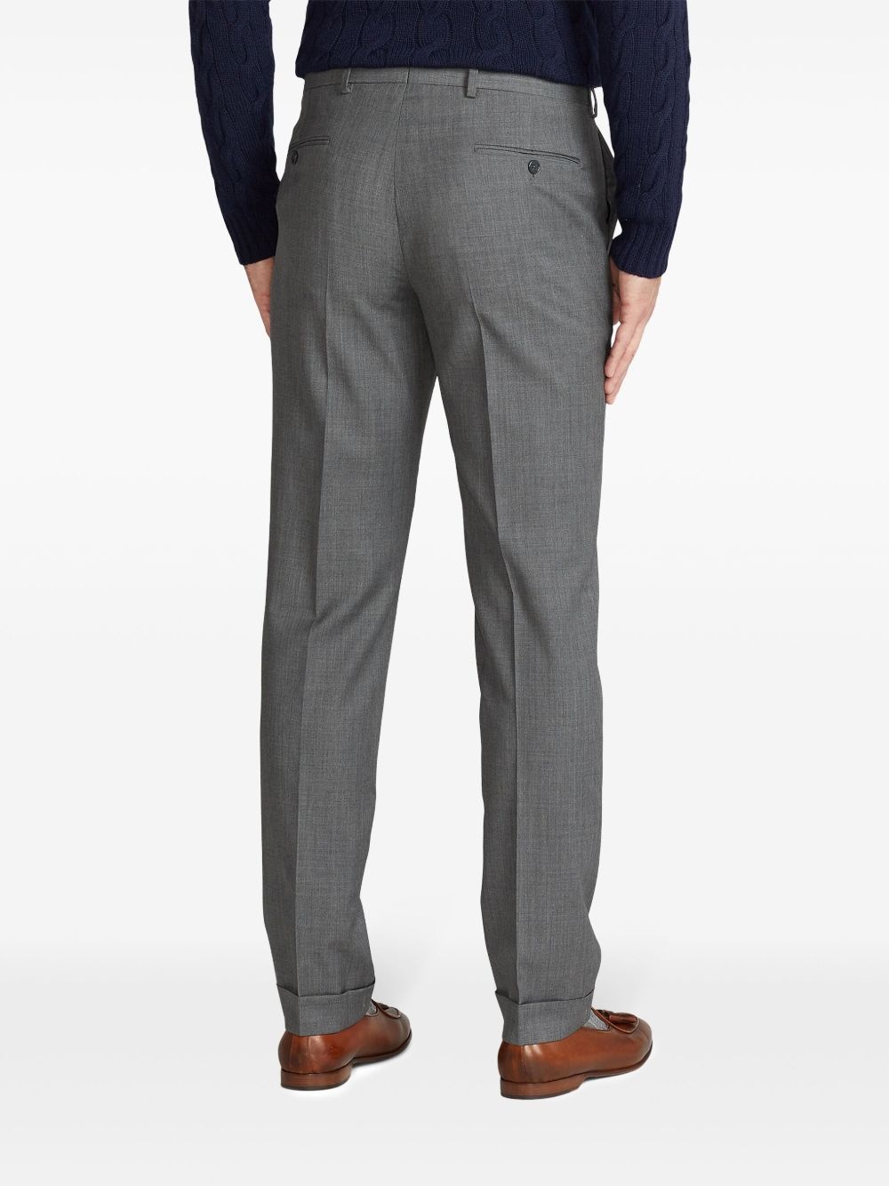 pressed-crease tapered trousers - 5