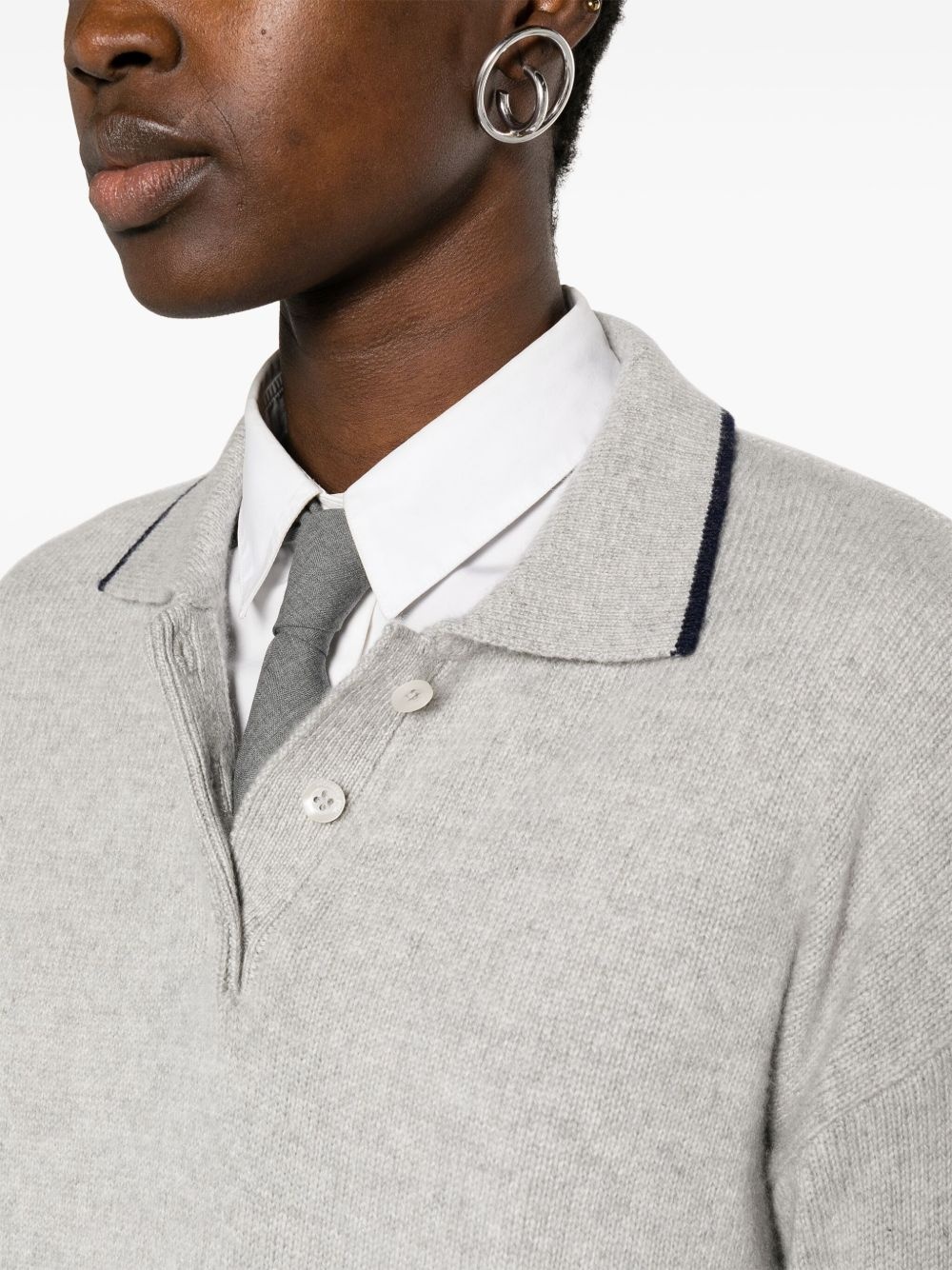 logo-embroidered cashmere jumper - 5