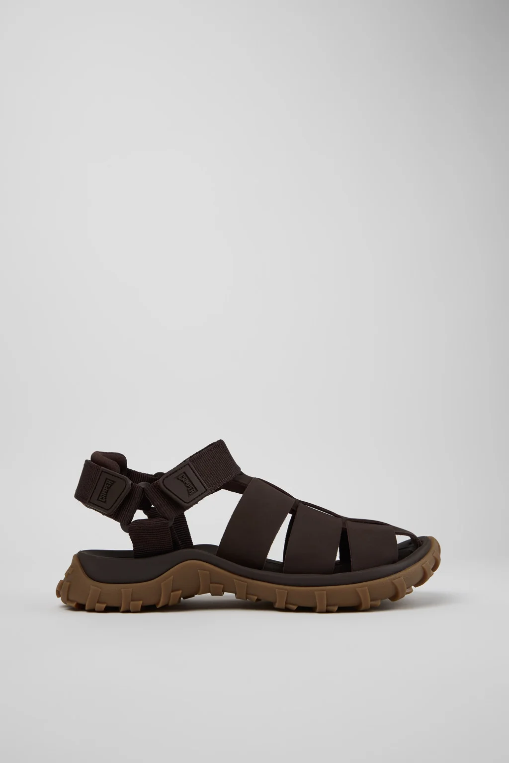 Brown Leather and Textile Sandals for Men. - 1