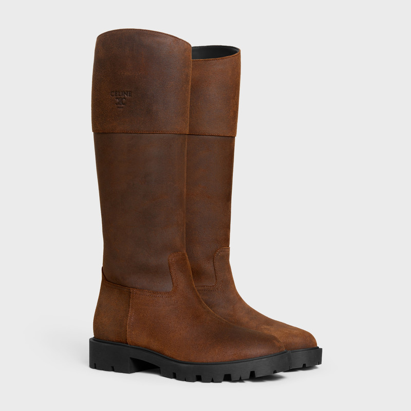 MARGARET - HIGH BOOT IN WAXED SUEDE CALFSKIN 2
