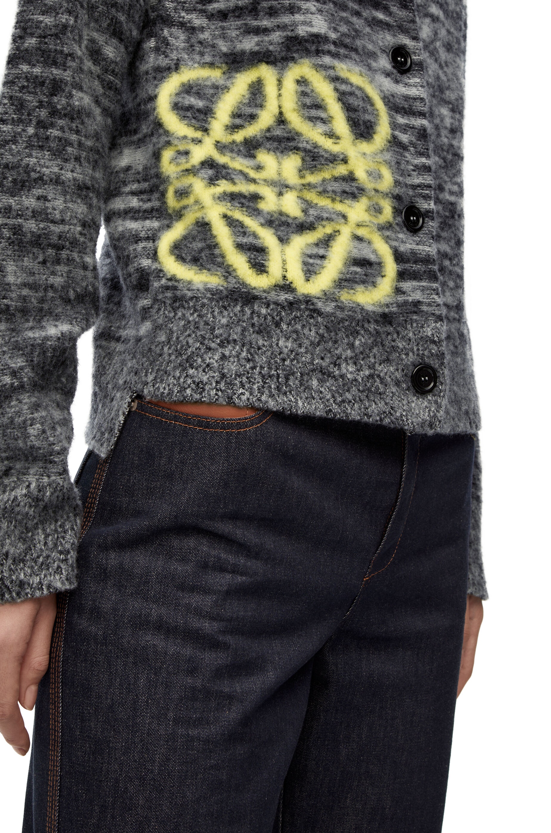 Anagram intarsia cardigan in wool - 5