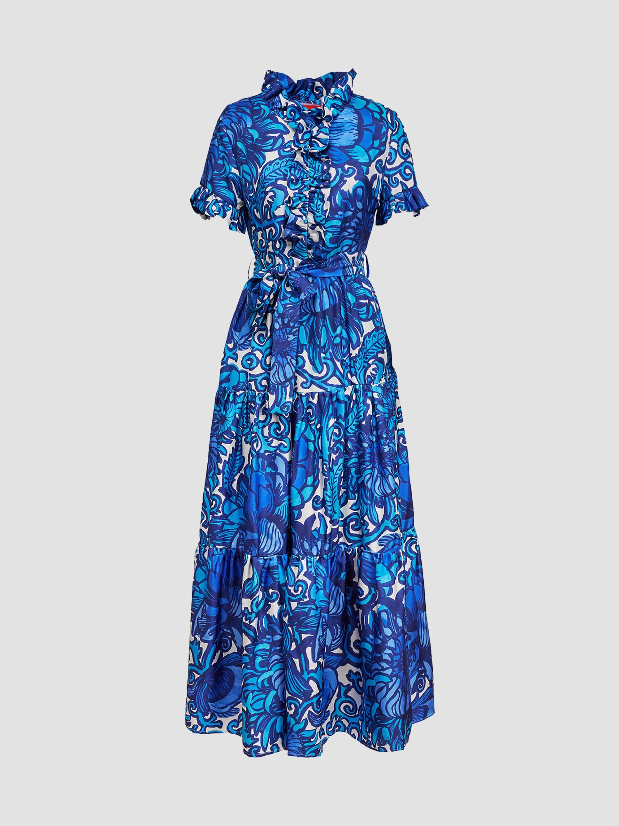 Women's Long and Sassy Dress - Anemone Blue - 1