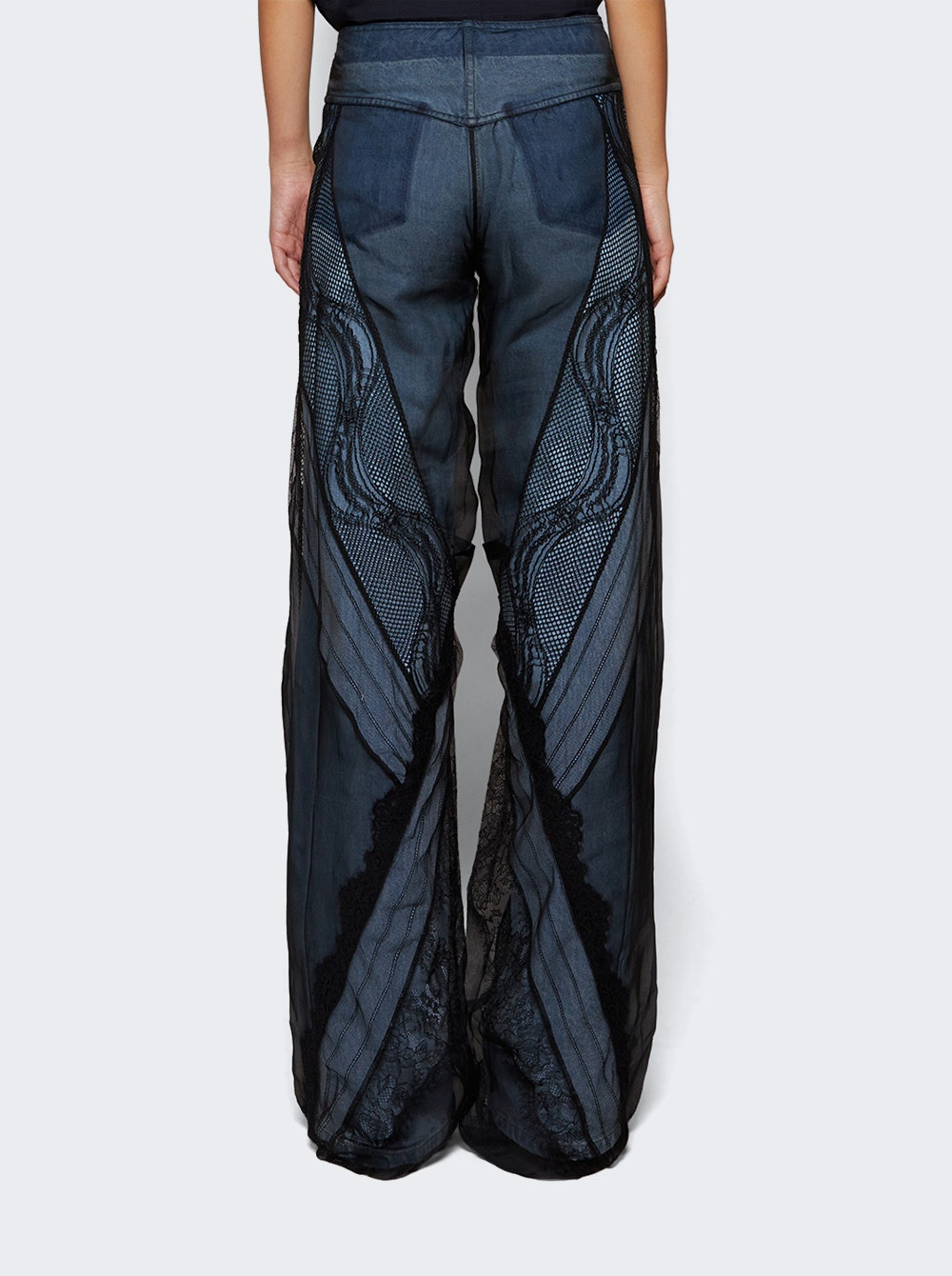 Encased Lace Denim Jean Indigo And Black - 4