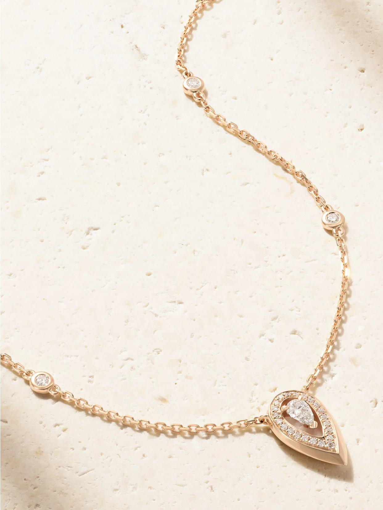 Fiery 18-karat Rose Gold Diamond Necklace - 1