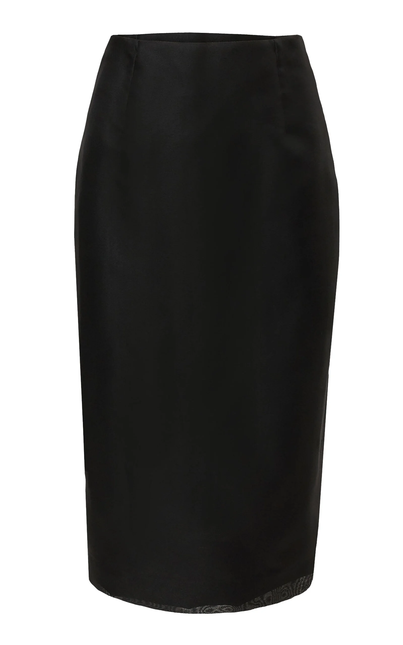 Crepe Silk Organza Knee-Length Skirt black - 1