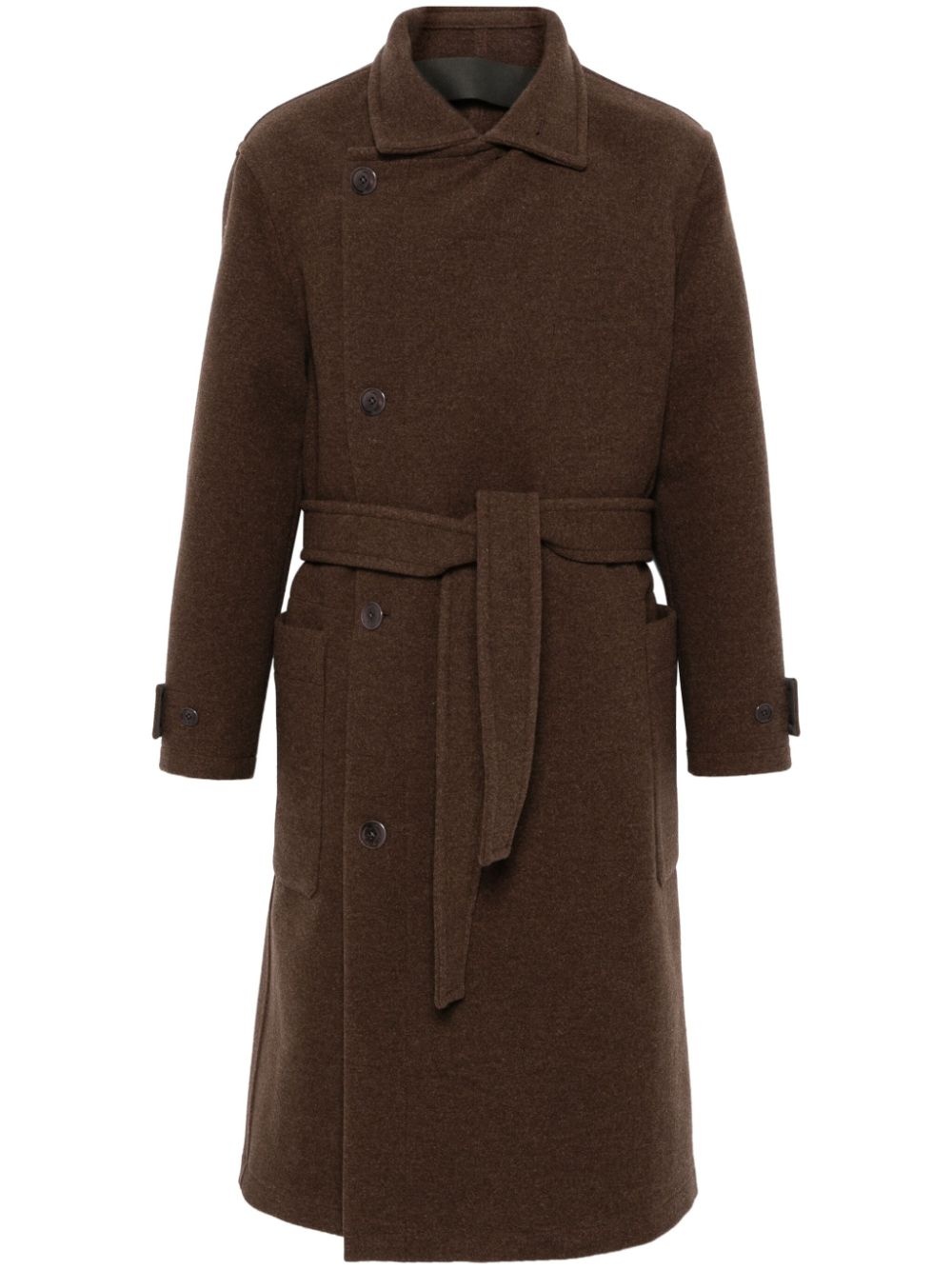 belted wool coat - 1