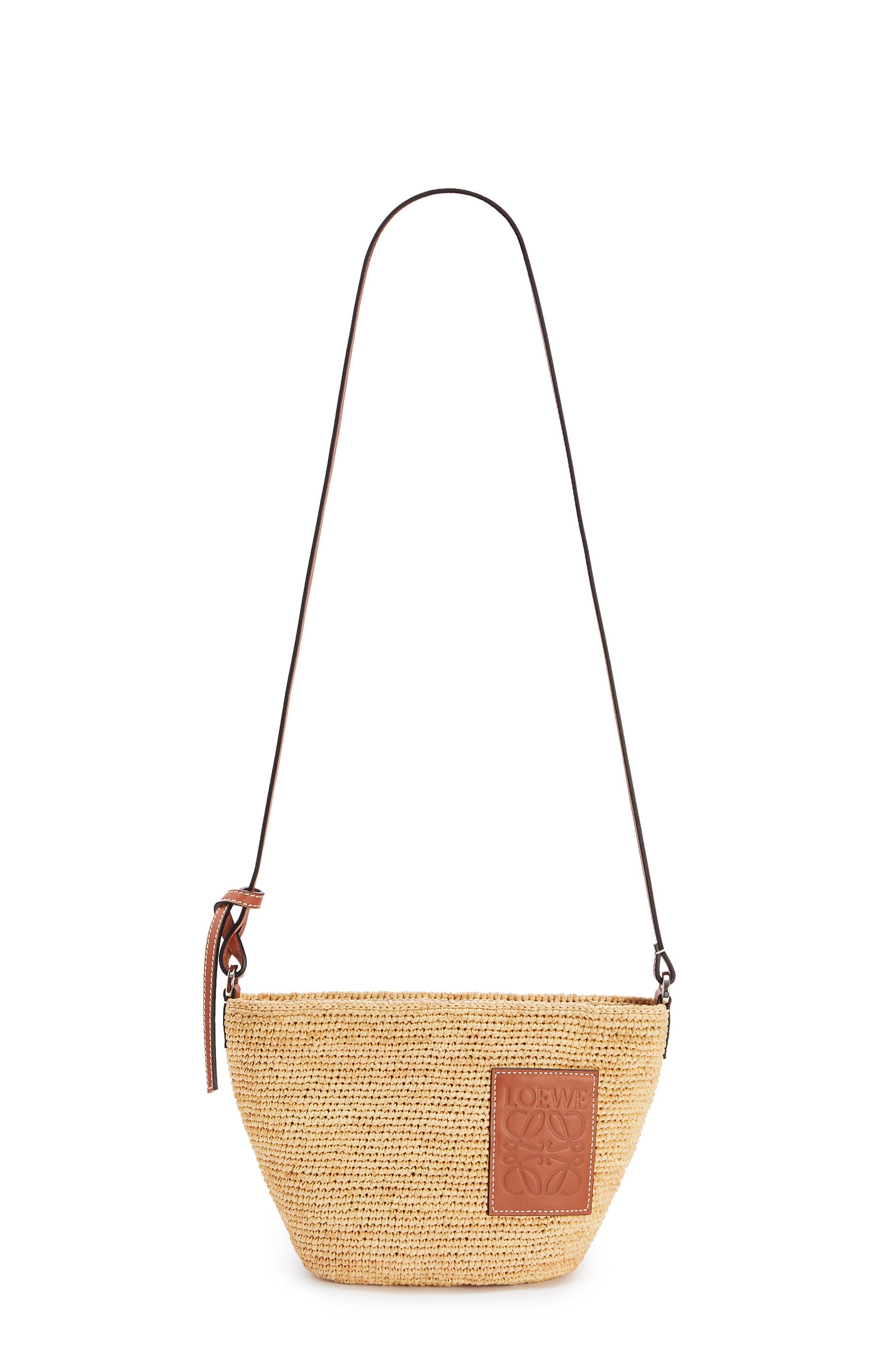 Pochette bag in raffia and calfskin - 5