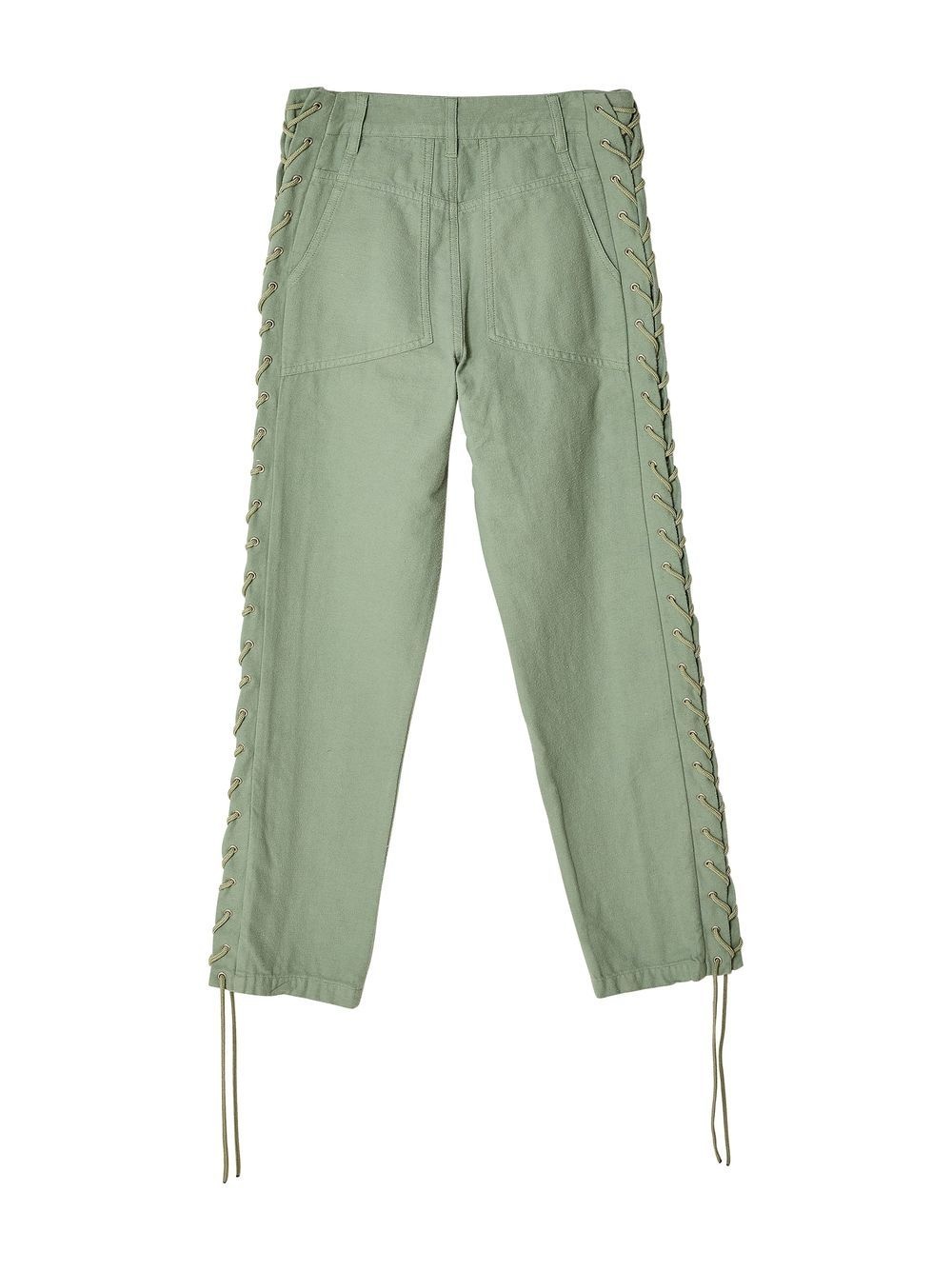 lace-up straight trousers - 2