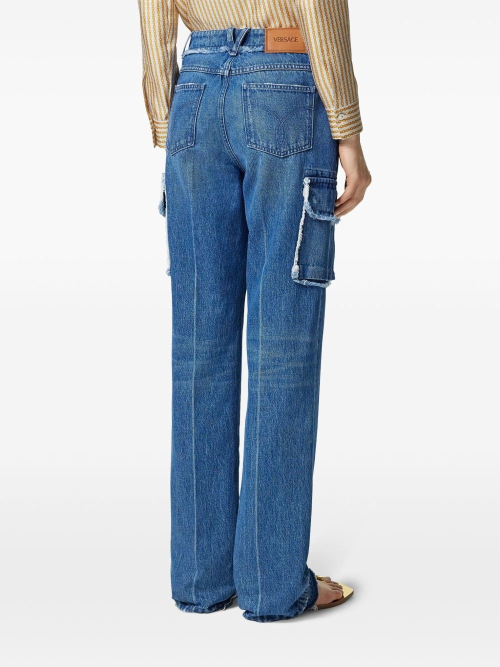 Medusa-plaque cargo jeans - 4