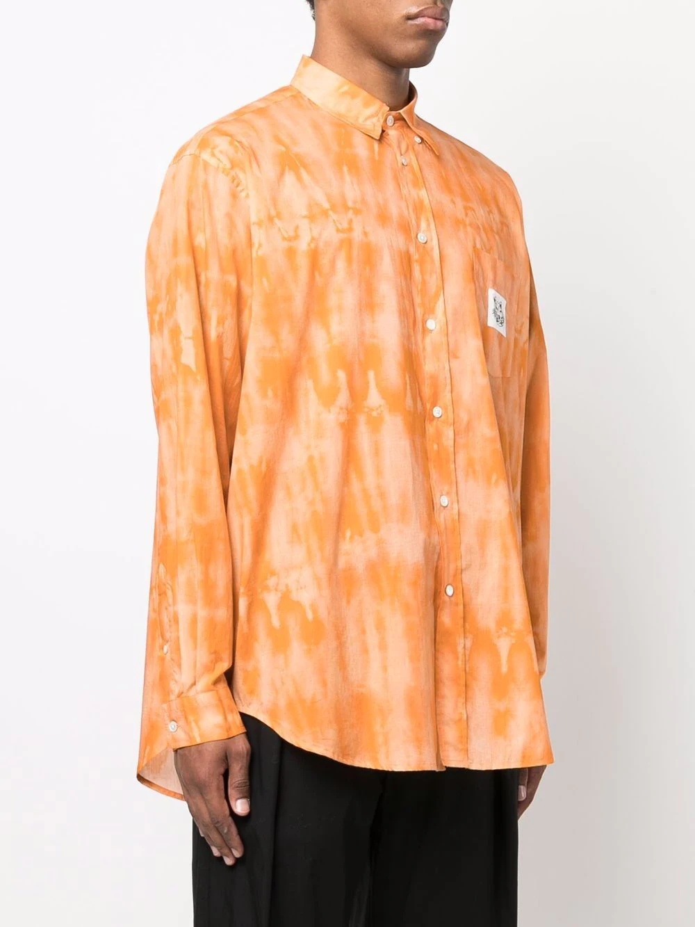 tiger patch tie-dye shirt - 3