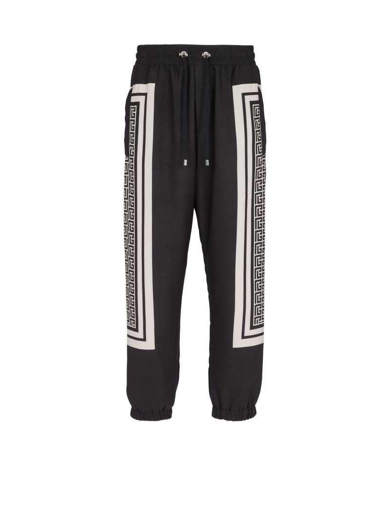 Monogrammed scarf joggers 1