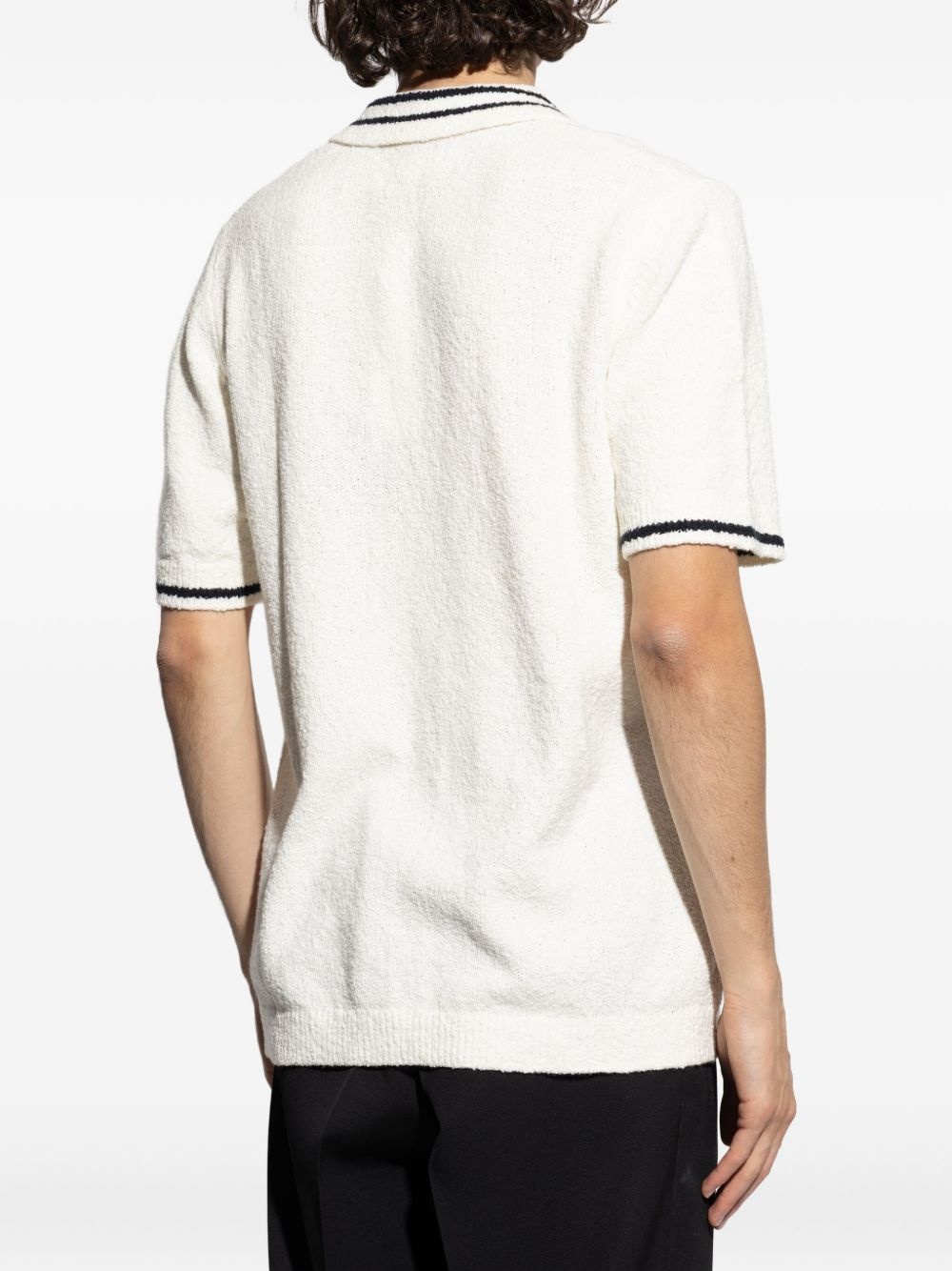 stripes-trim polo shirt - 4