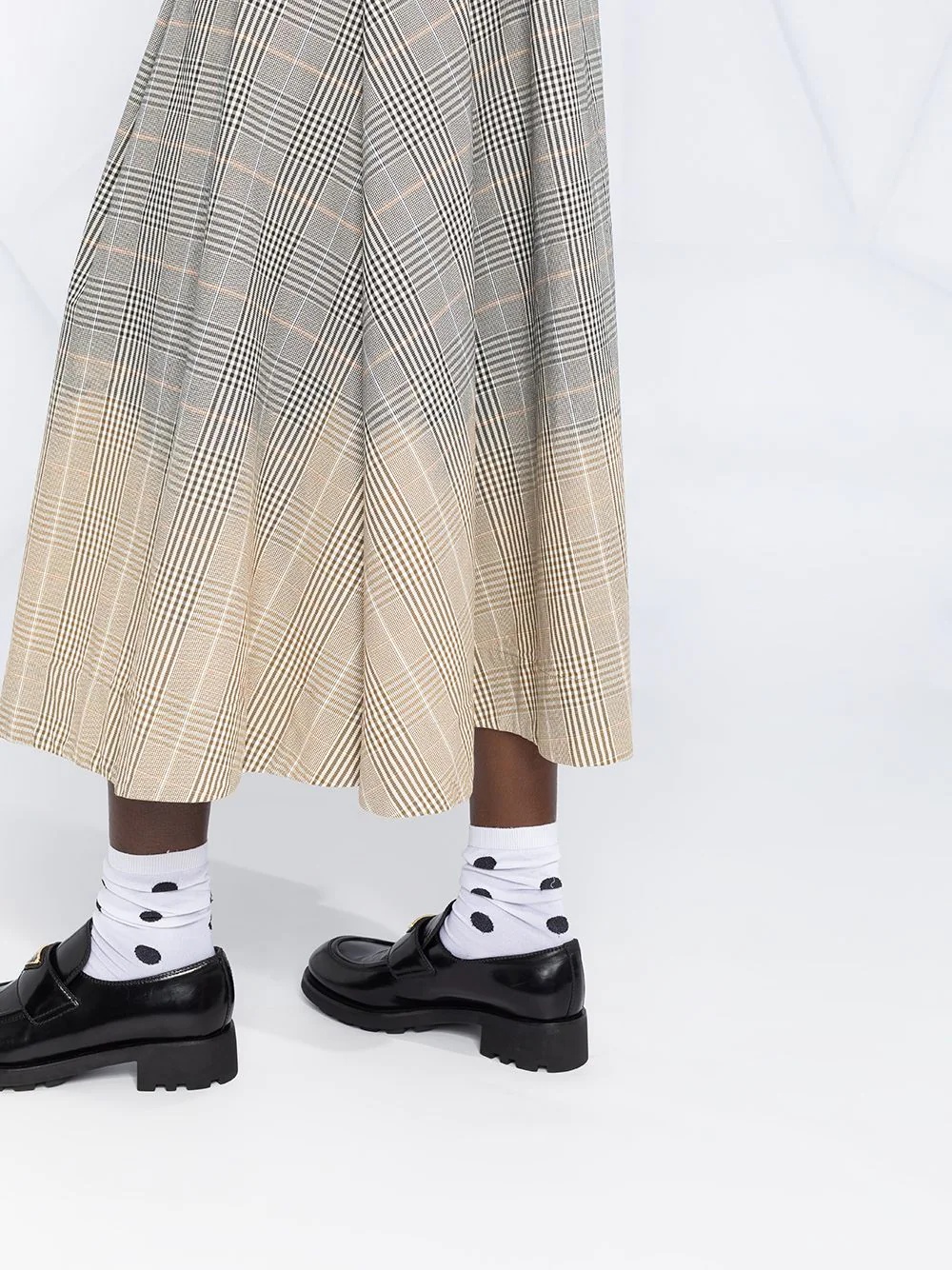 faded check midi skirt - 3