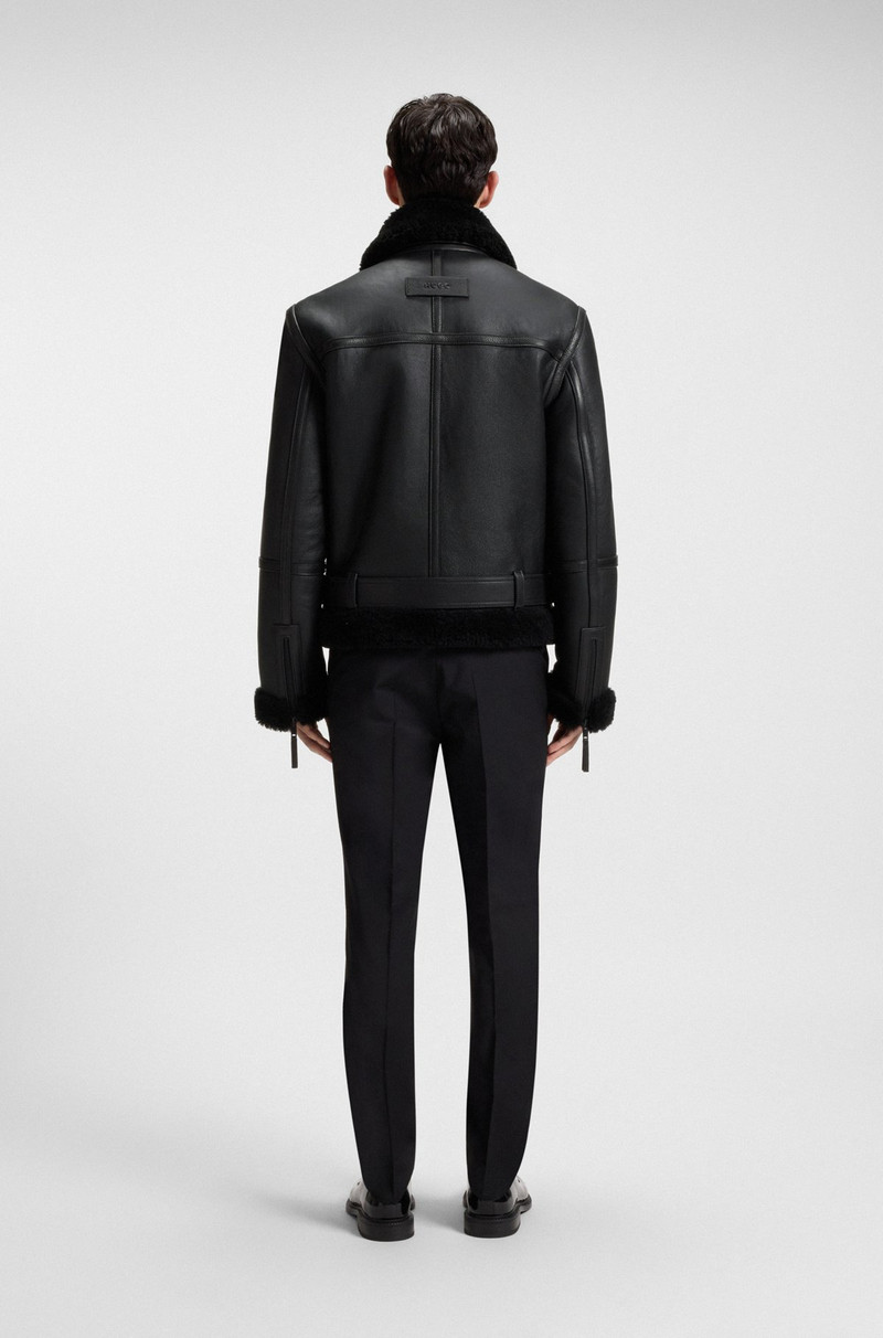 SHEARLING-TRIM JACKET IN LEATHER 4