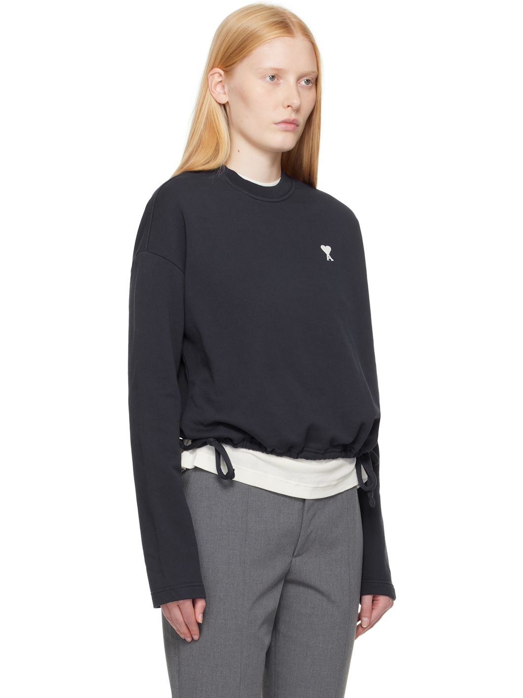 Navy Cotton Ami de Coeur Sweatshirt - 2