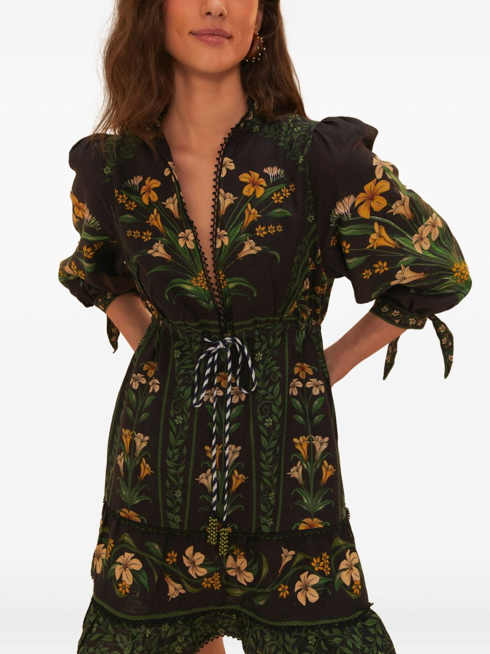 floral-print mini dress - 4