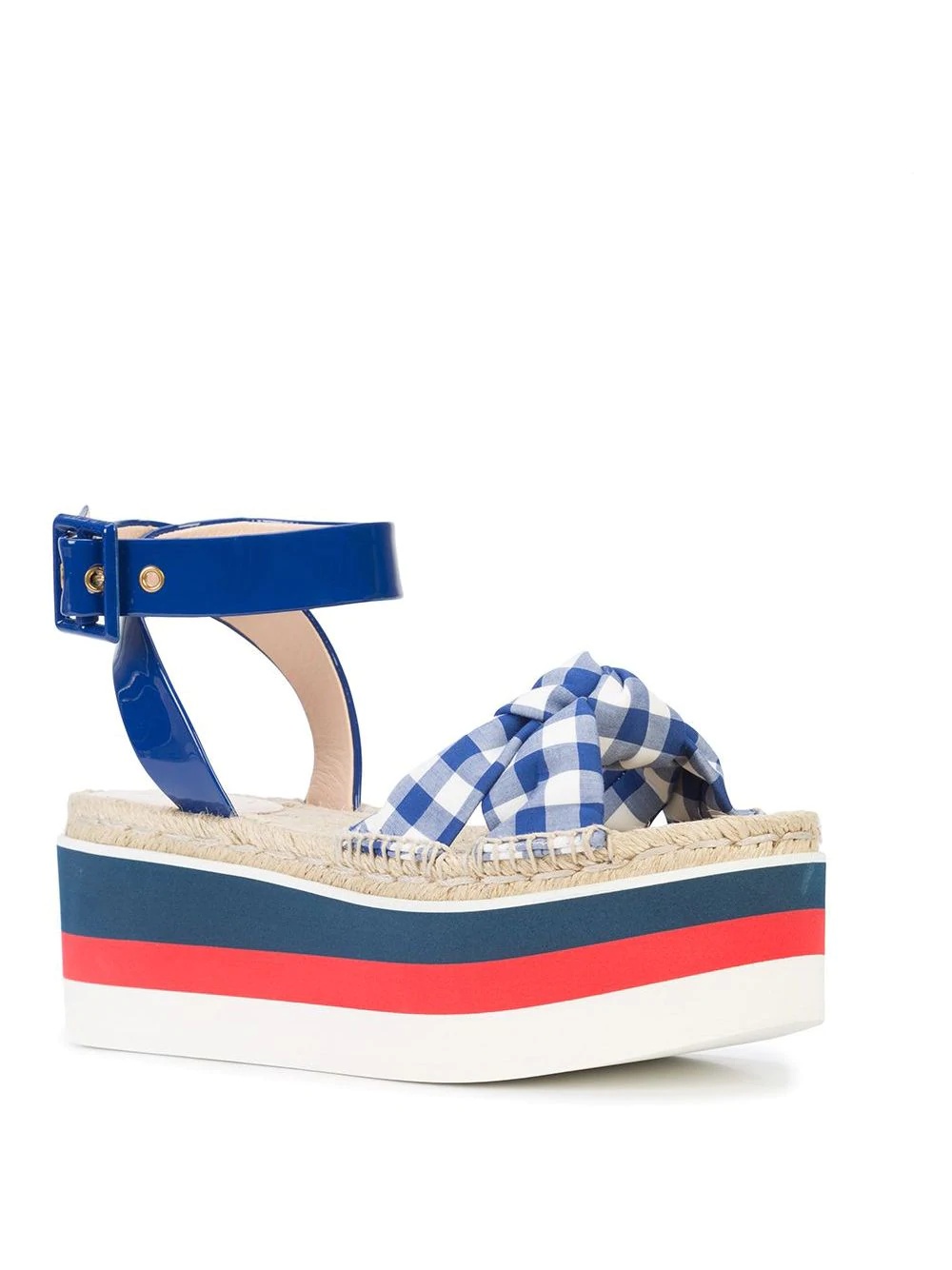 gingham flatform sandals - 2