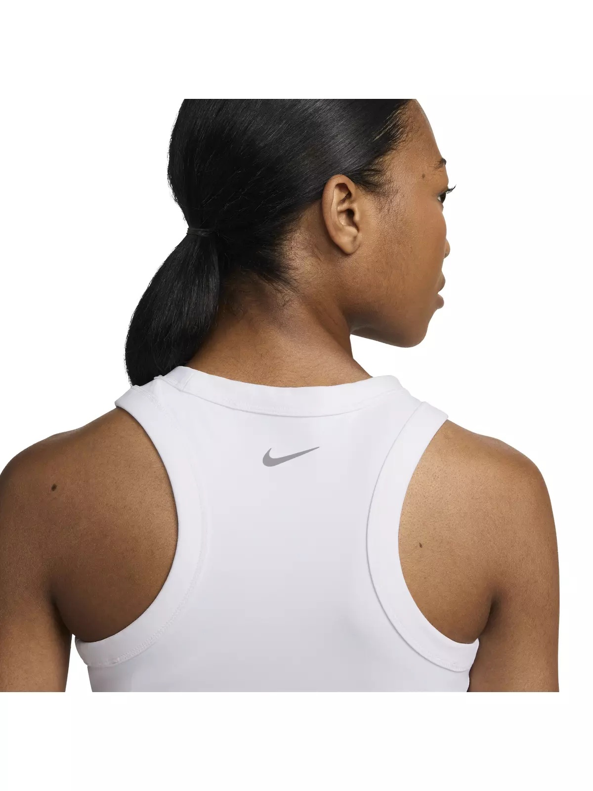 Women's One Fitted Dri-FIT Cropped Tank Top - White - 5