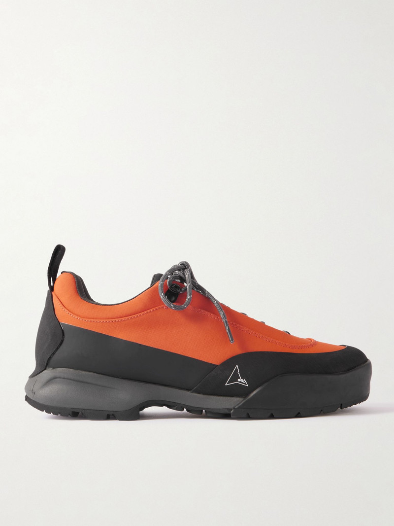 Cingino Rubber-Trimmed Microfibre Hiking Sneakers Orange 1