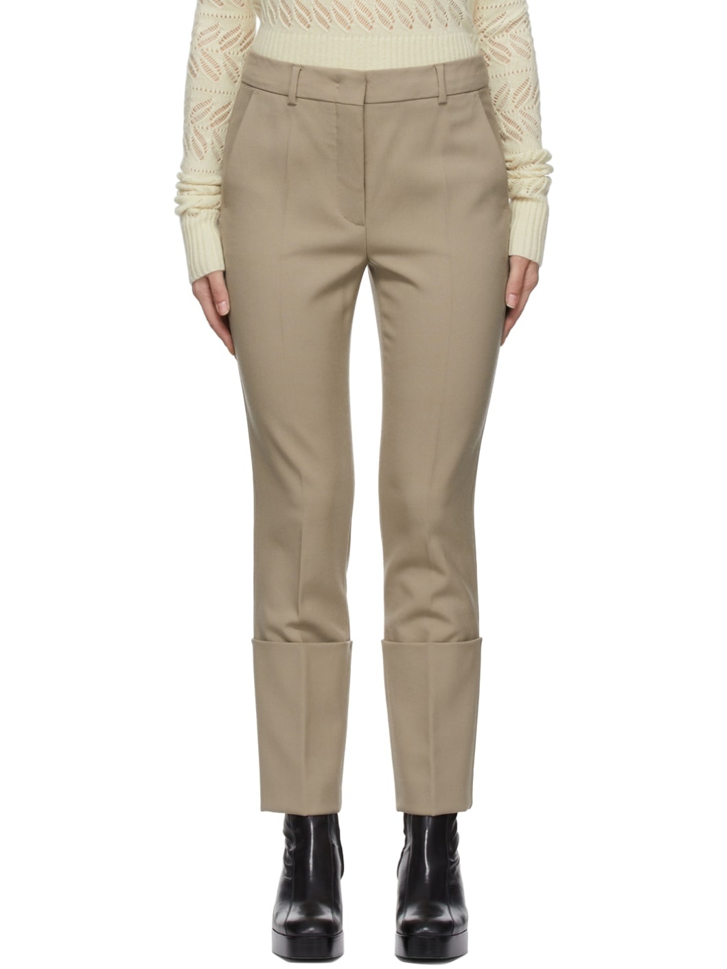 Beige Peonie Trousers - 1