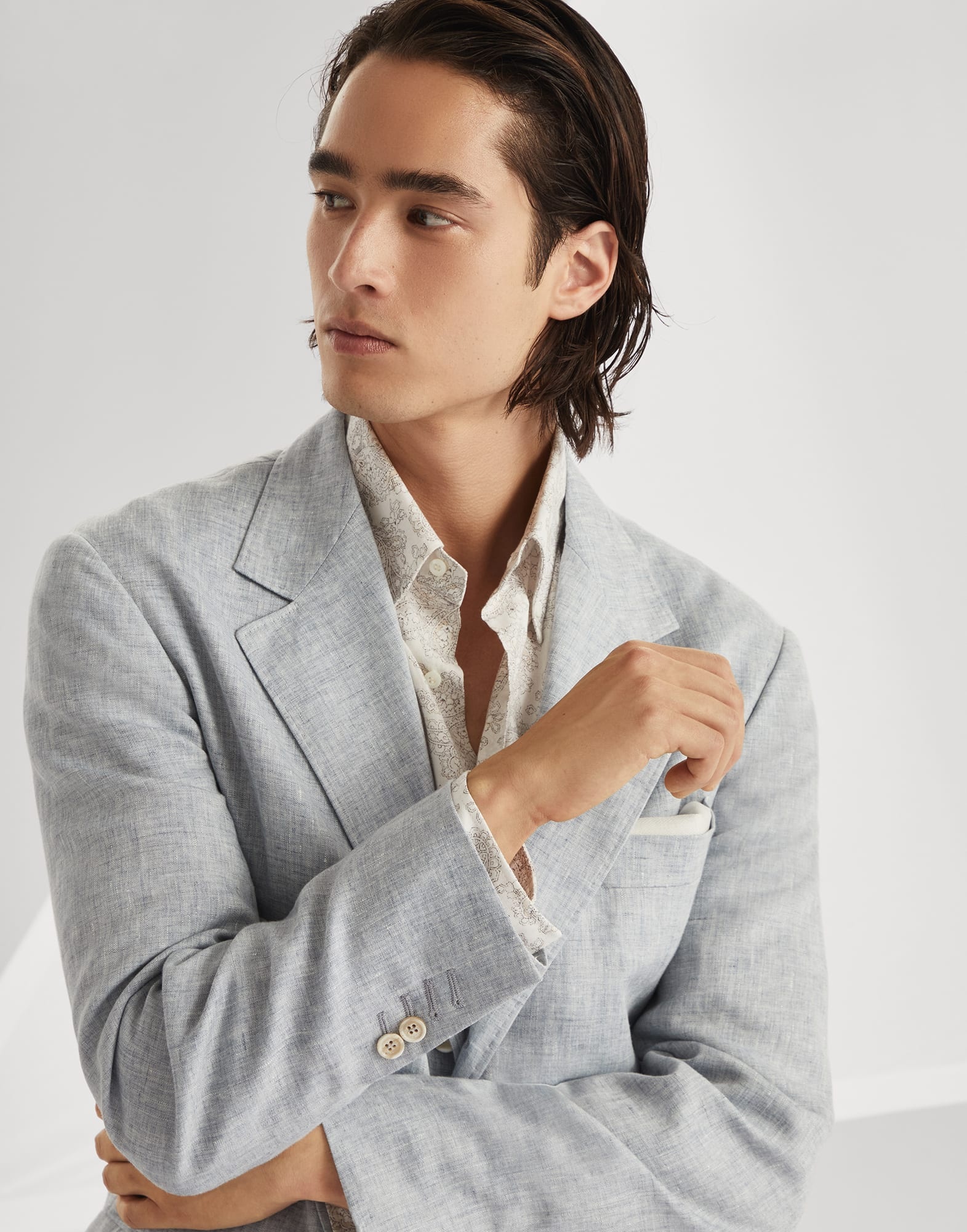 Délavé linen deconstructed blazer - 3