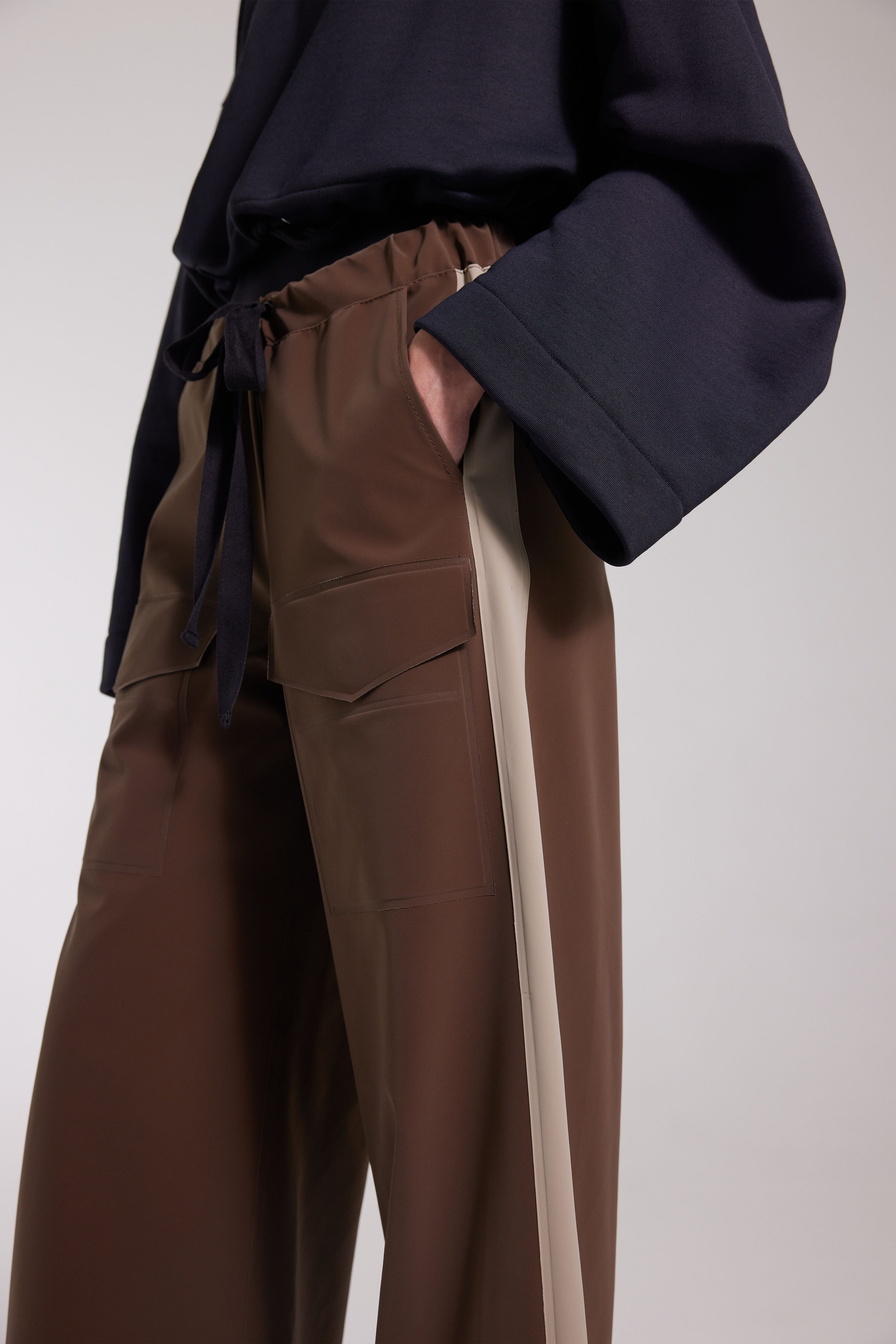 Jarla Stripe Trousers Dark Brown - 3