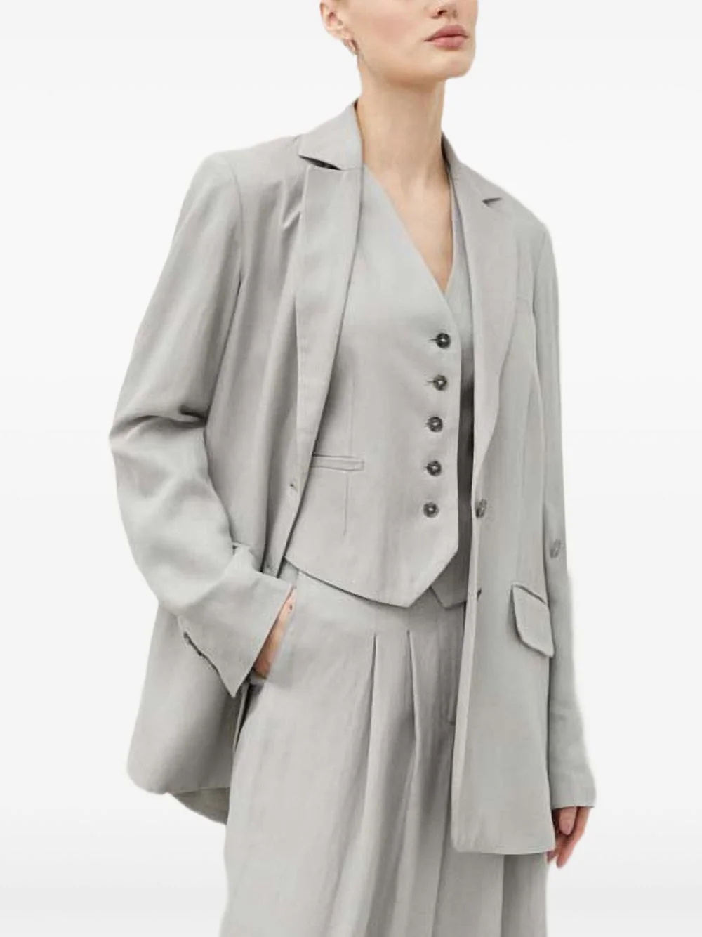 buttoned sleeveless top - 1