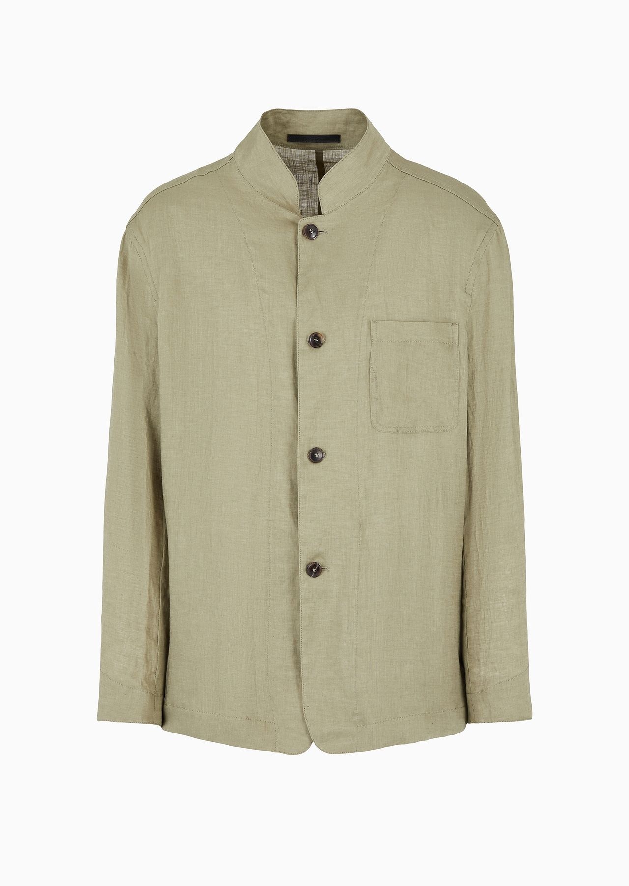 Single-breasted, linen canvas jacket - 1