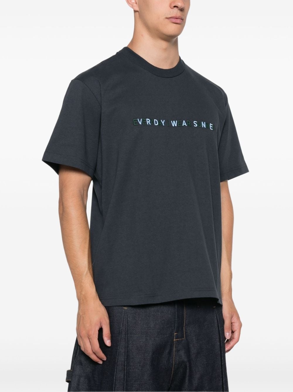 logo-embroidered T-shirt - 3
