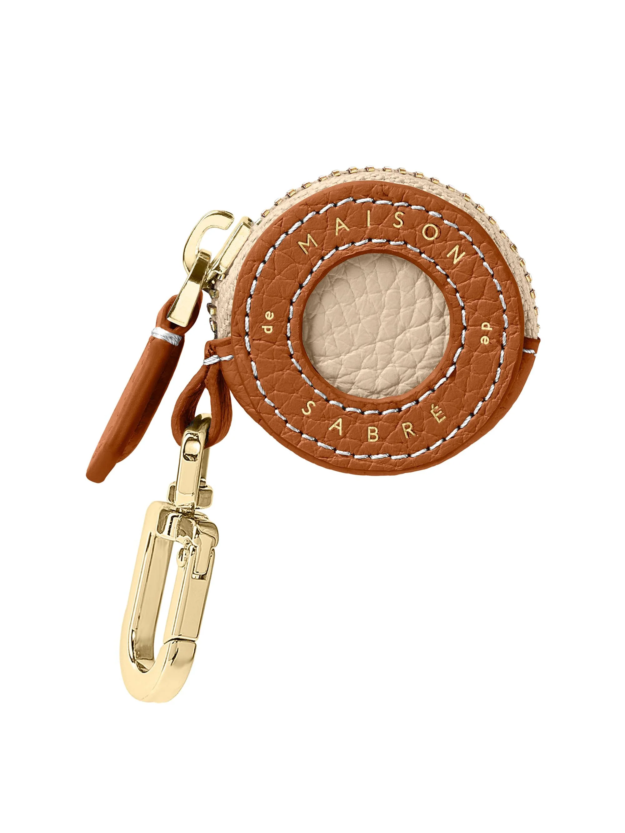 Women's Leather AirTag Charm - Pecan Brown - 1