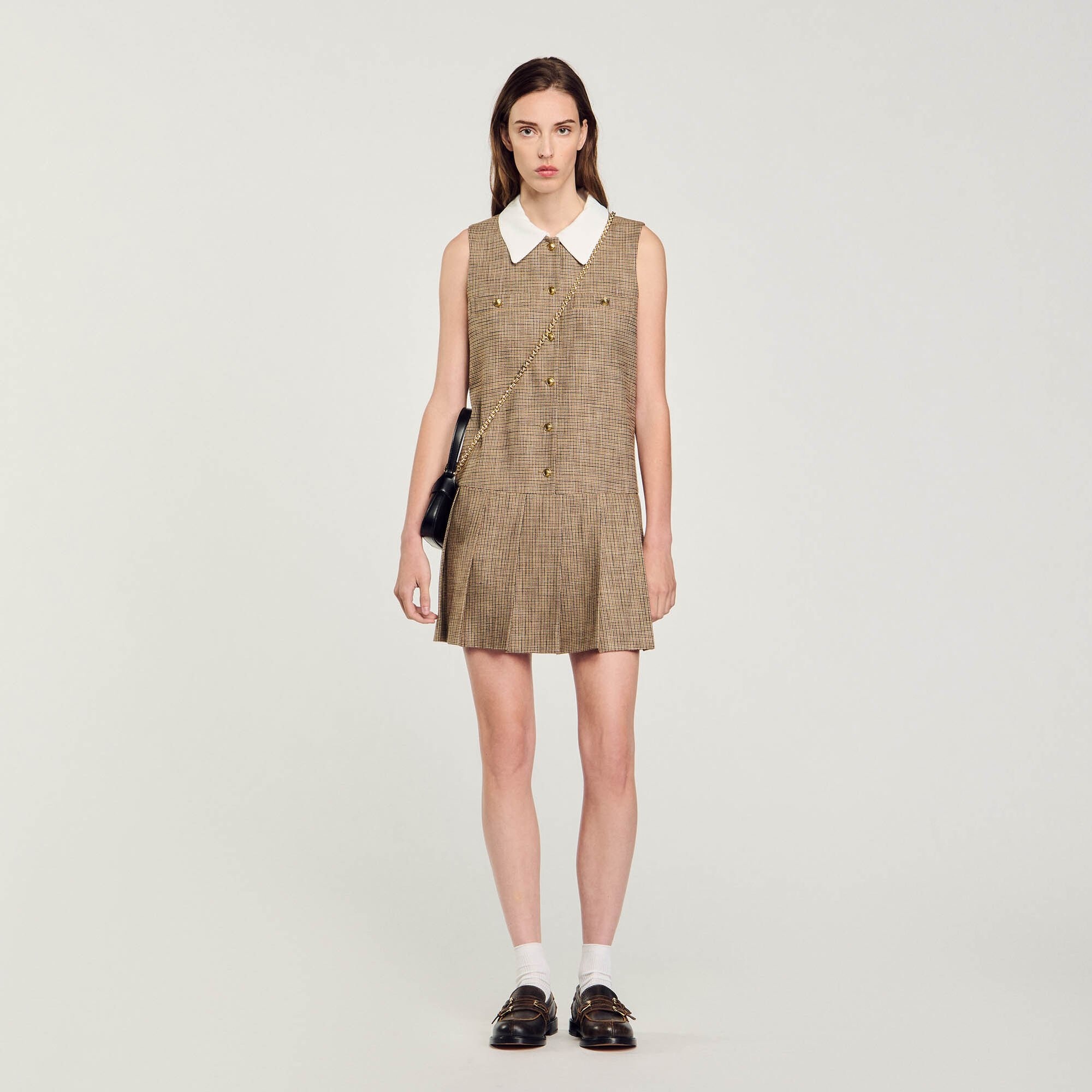 SHORT MICRO HOUNDSTOOTH DRESS - 2