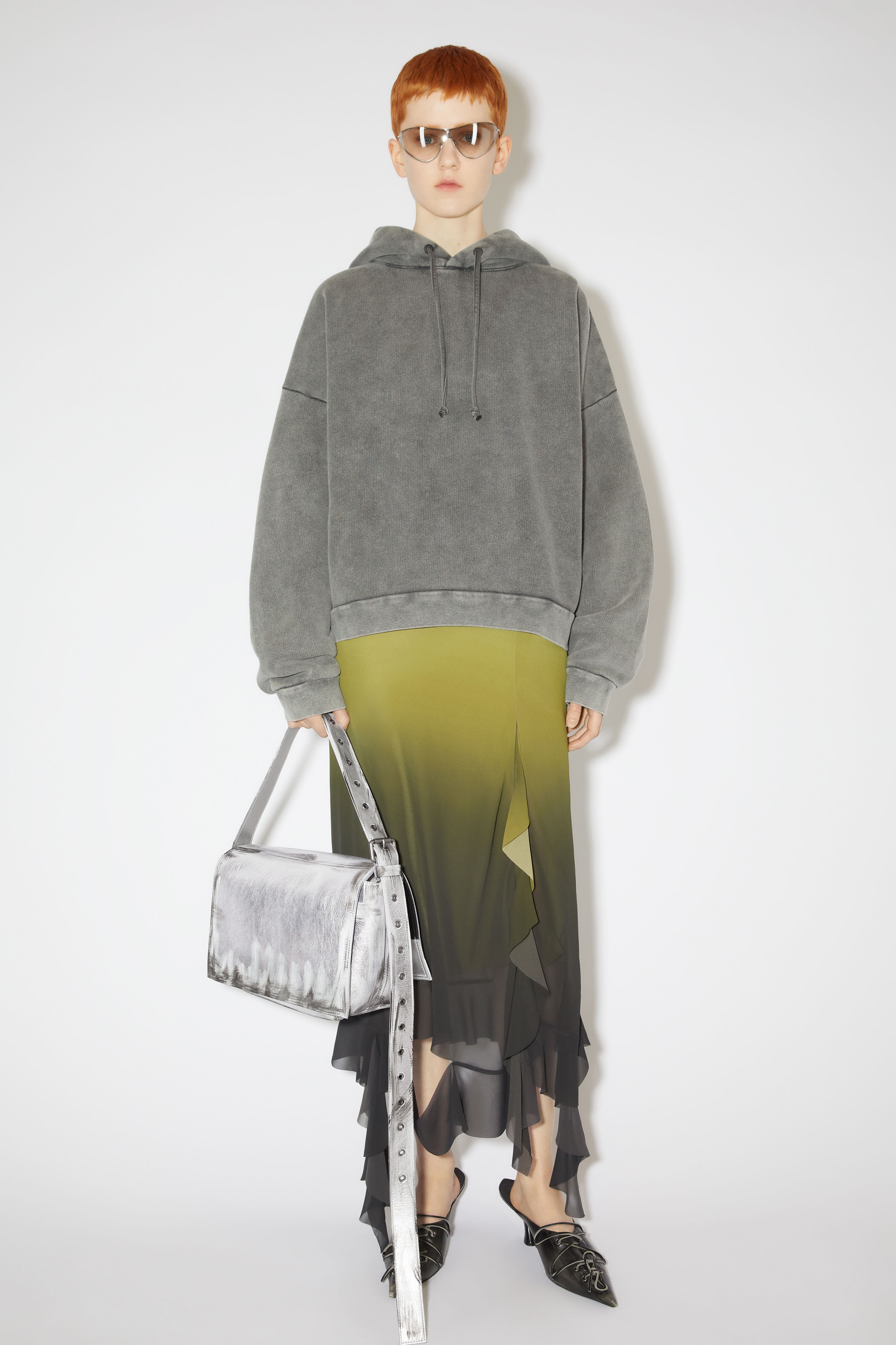 Leather shoulder bag - Silver - 2