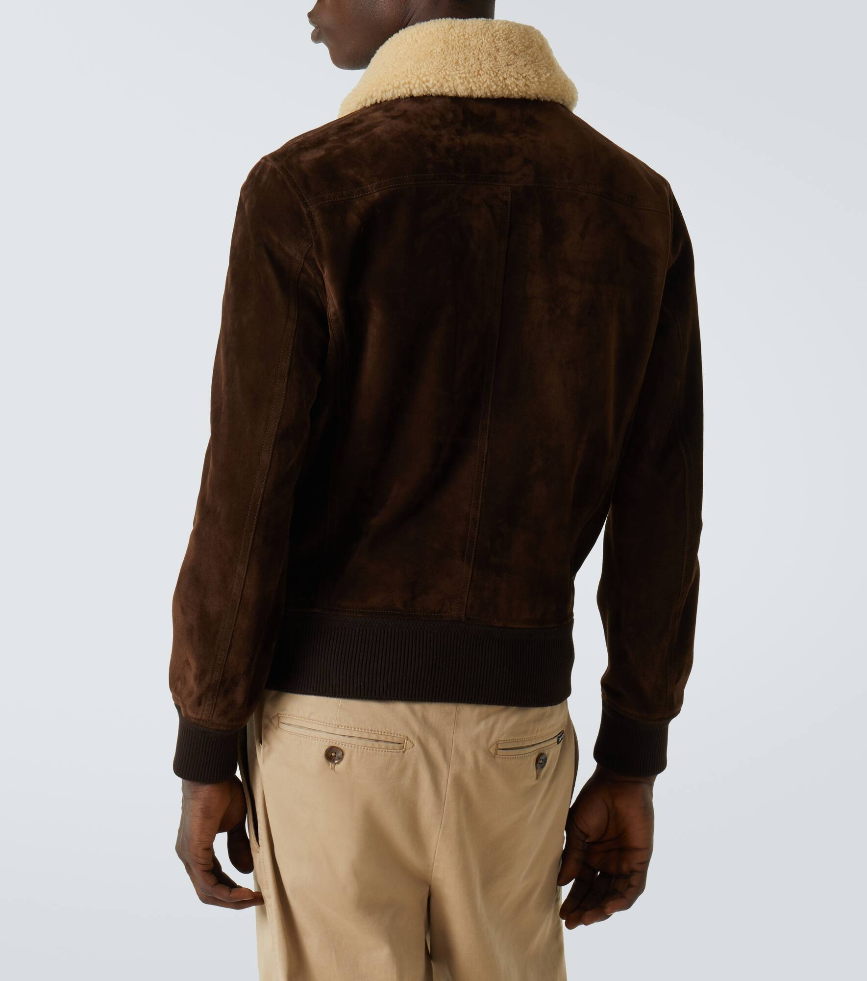 Shearling-trimmed suede blouson - 4