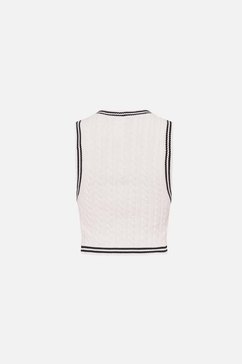 COTTON BLEND KNITTED SLEEVELESS TOP - 2