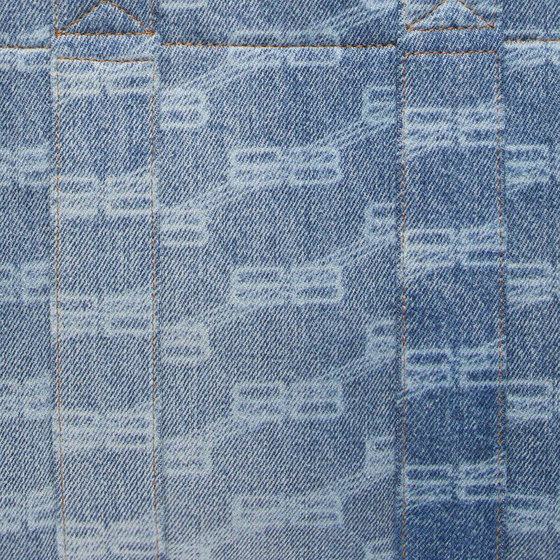 Women's Hardware Small Tote Bag With Strap Bb Monogram Bleached Denim  in Blue 9