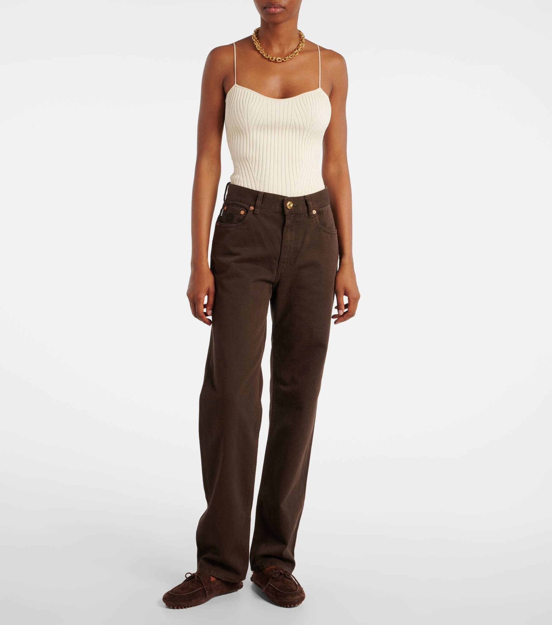 Paso embroidered straight jeans - 7